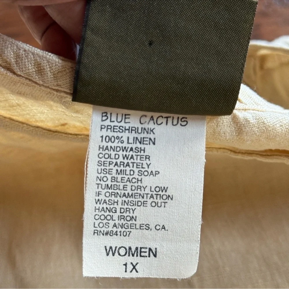 Vintage Blue Cactus‎ 2 Piece Set Linen Maxi Dress - Picture 6 of 11